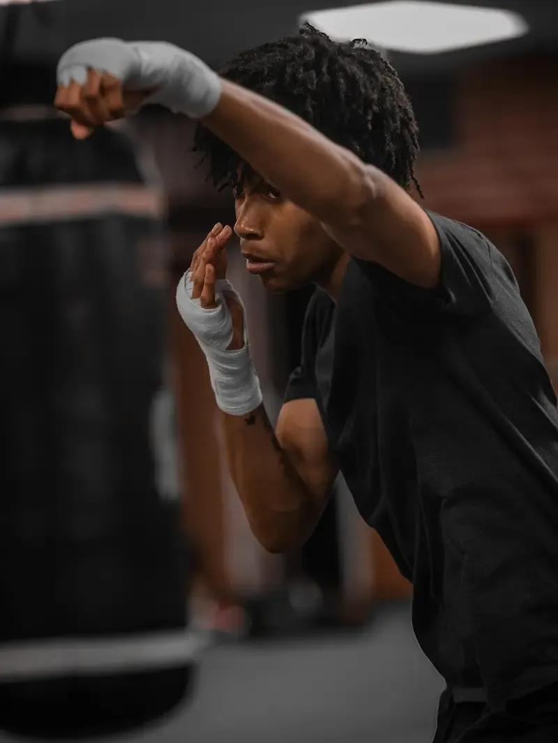 Teen boxing training at Lions Den
