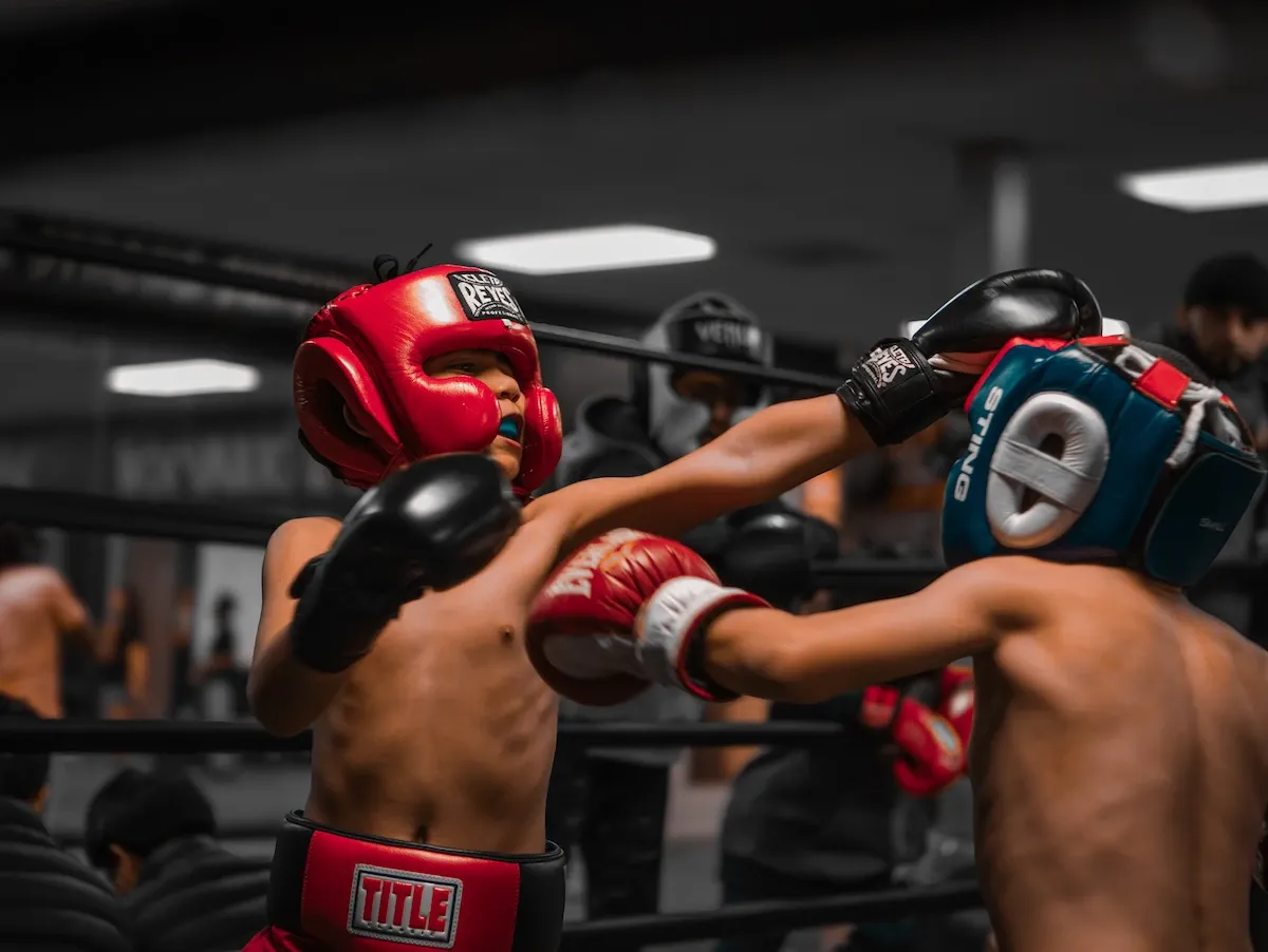 Youth boxing training session